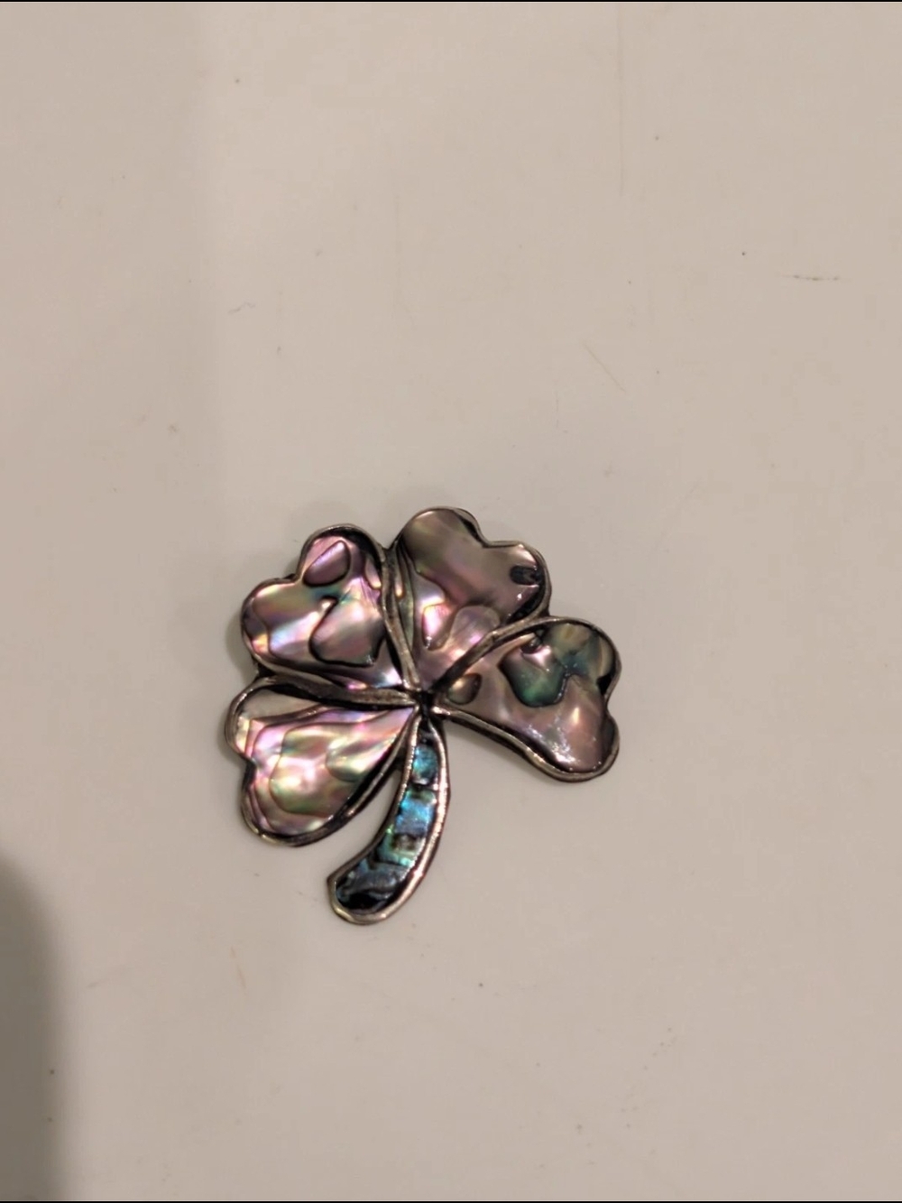 Vintage Alpaca Mexico 4 Leaf Clover Pin Brooch!